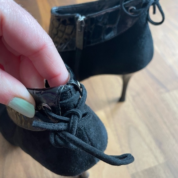 NADIA Neri suede mix fabric pointy toe heels - Picture 3 of 10